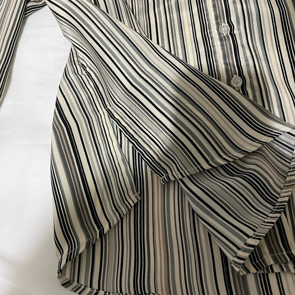 JL Studio Women’s Striped Button-Up Blouse Top - Picture 3 of 4
